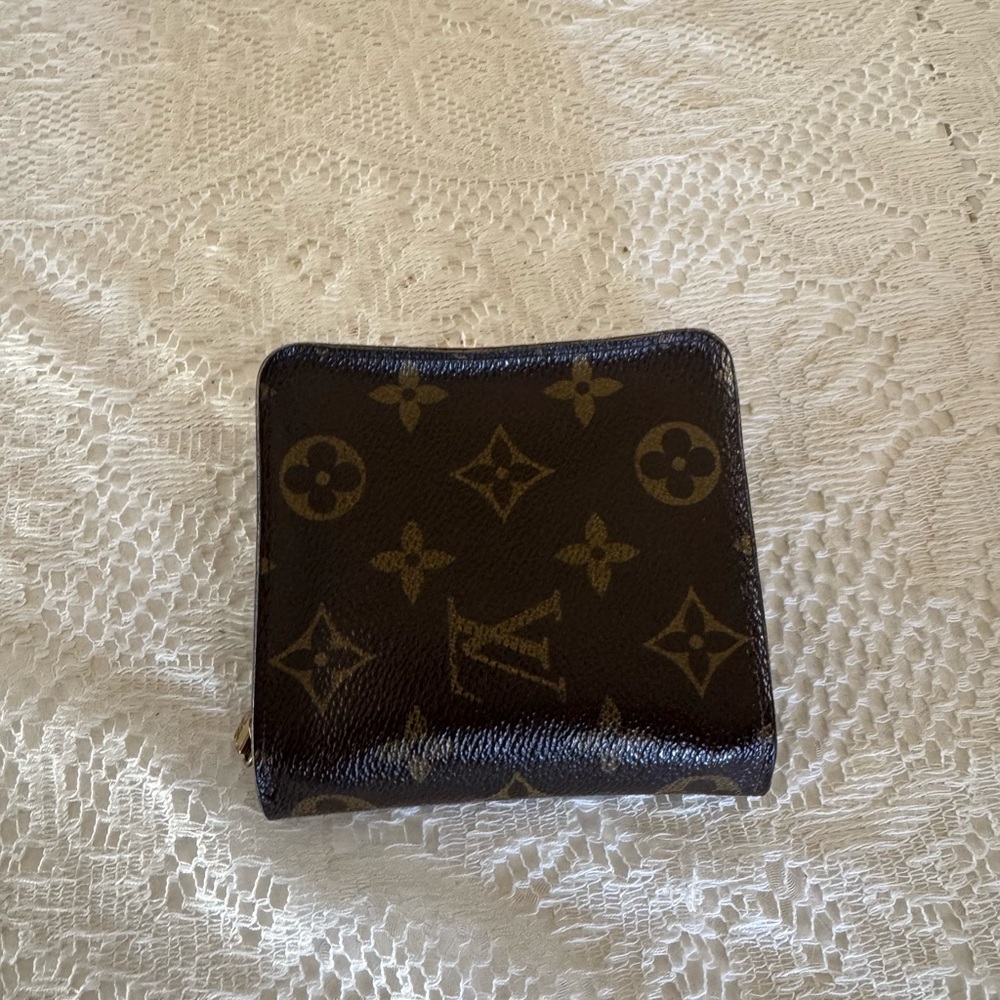 Louis Vuitton Monogram Zip Wallet in Dark Brown and Gold